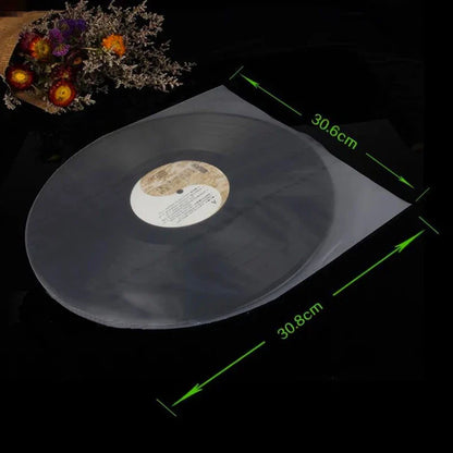 50Pcs 12" Clear Vinyl Record Protector Bags - Anti-Static LP Record Sleeves