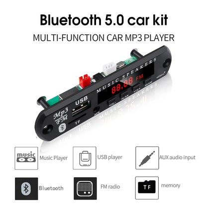 KEBIDU 9V/12V Car Radio Stereo MP3 Decoder Board - Bluetooth Wireless MP3 Player with USB, TF, and Remote Control
