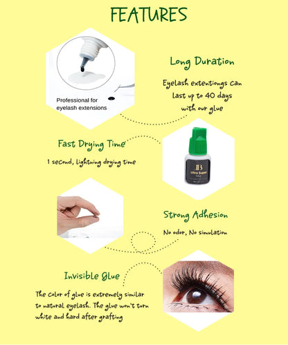 5ml IB Ibeauty Ultra Super Glue — Professional Korea Eyelash Extension Adhesive, Fast-Drying Strong Lashes Glue (1PCS)