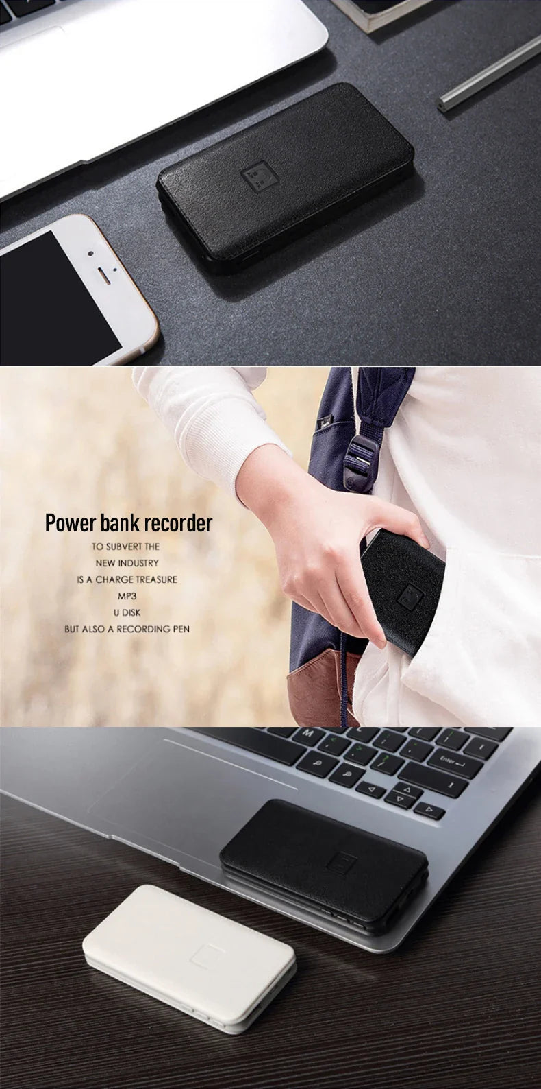 8-64GB Digital Voice Recorder – Hidden Sound-Activated Espia Dictaphone with Magnet, Long-Distance Recording, MP3 & U-Disk