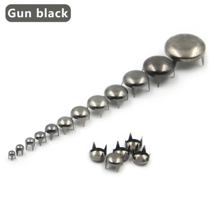 100pcs Round Dome Rivets Spike Studs 2.5-16mm – Punk Rock DIY Leather Craft for Shoes, Clothing & Bags
