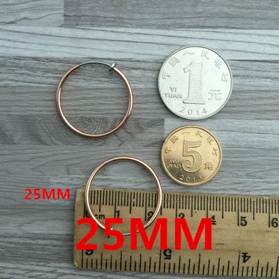 Unisex Clip-On Earrings – Invisible No-Piercing Spring Ear Cuffs, Small Circle Gold/Silver/Black Plated Jewelry for Women & Men