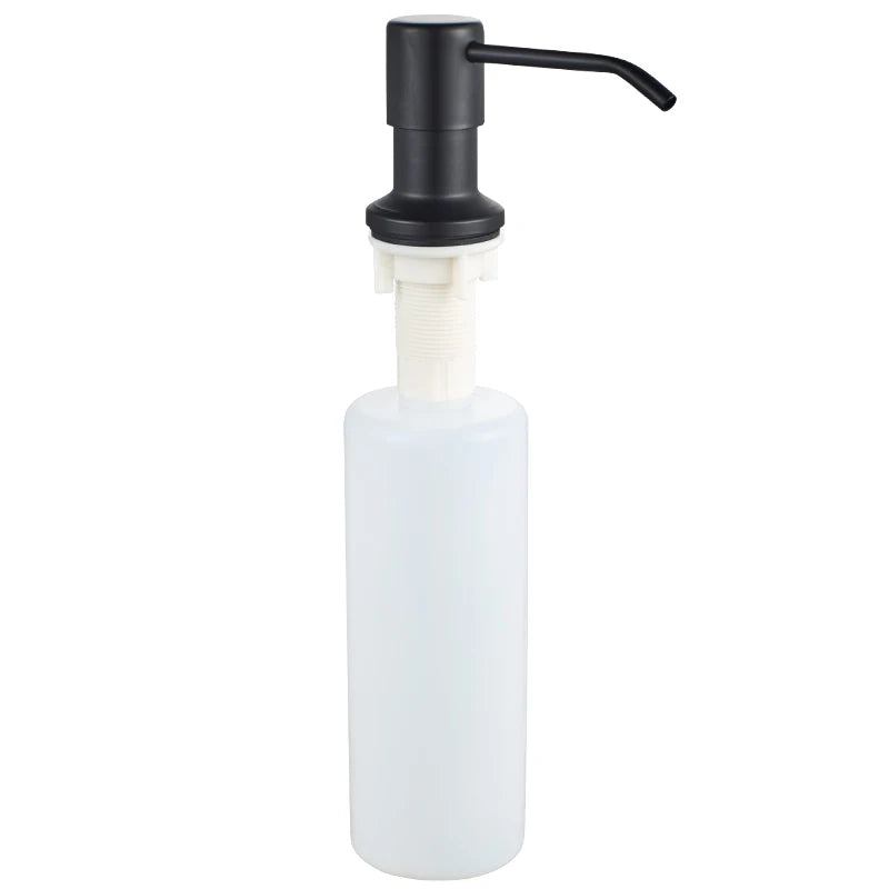 Senlesen Matte Black Liquid Soap Dispenser — 250ml Hand Press Bottle for Kitchen Sink, Dishwashing Detergent