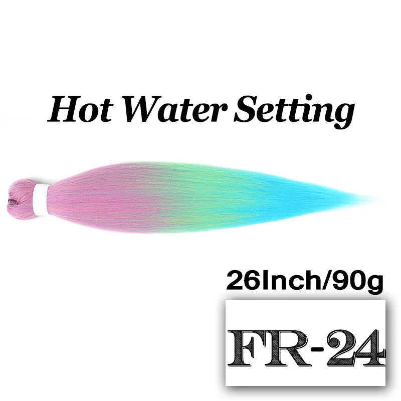 26-Inch Pre-Stretched Braiding Hair Extensions – Synthetic Afro Crochet Braids for DIY, Jumbo Braid in Purple, Pink, Peach & Red