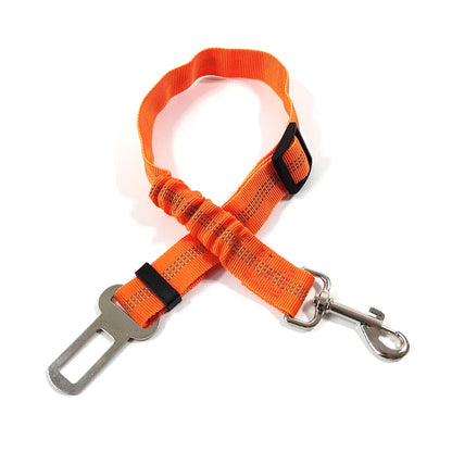 Adjustable Dog Car Seat Belt Harness – Nylon Reflective Elastic Safety Strap with Cushioning for Pet Travel