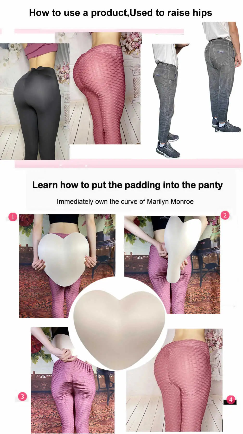2PCS Hip & Butt Enhancer Pads – Sponge Padded Push-Up Shapewear for Curves & Body Contouring