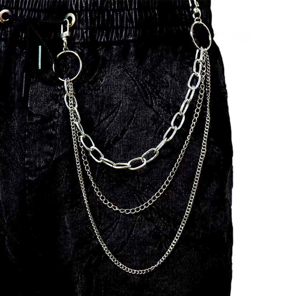 Vintage Metal Tassel Keychain – Long Rock Hipster Pant & Jean Clip Accessory for Women