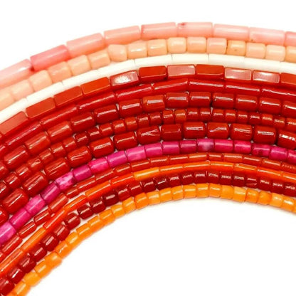 Natural Cylindrical Coral Beads – Irregular Loose Jewelry Making Beads for DIY Bracelets, Necklaces & Charm Accessories