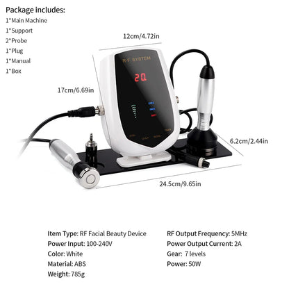 5MHz Radio Frequency RF Lifting Machine – Tripolar RF Facial and Body Device for Skin Tightening, Eye Care, and Neck Wrinkle Removal