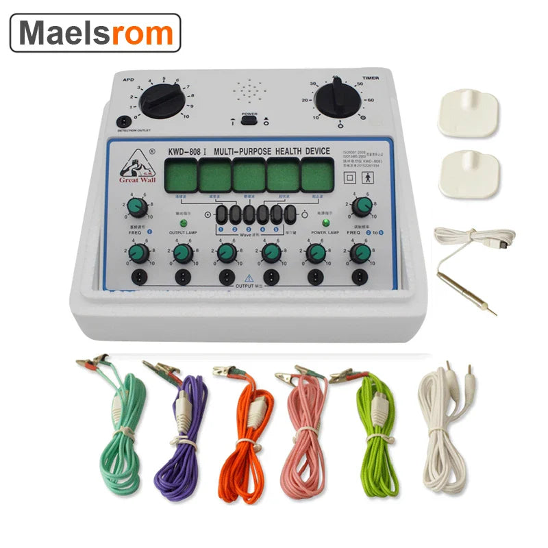 Electro Acupuncture Stimulator Machine – Nerve & Muscle Therapy with 6 Waveforms, 6 Output EMS Massager