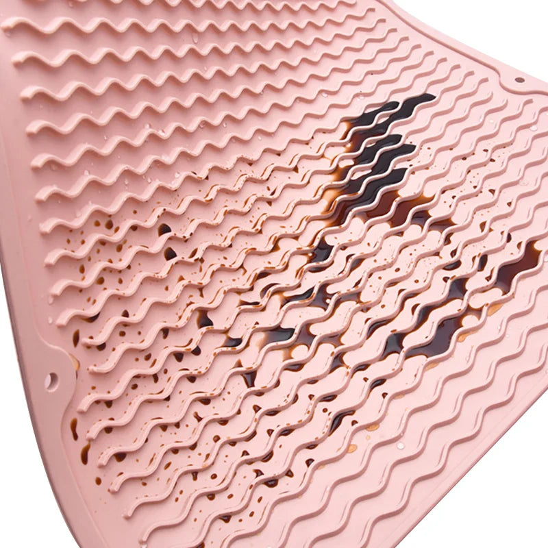 Silicone Dish Drying Mat 40x30cm | Large Countertop & Sink Draining Mat, Heat-Resistant Trivet