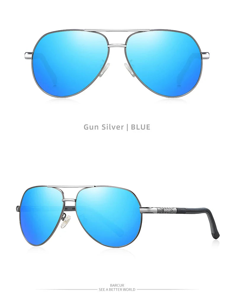 BARCUR Aluminum Vintage Polarized Sunglasses – Classic Men’s & Women’s Driving Shades, UV Protection Eyewear