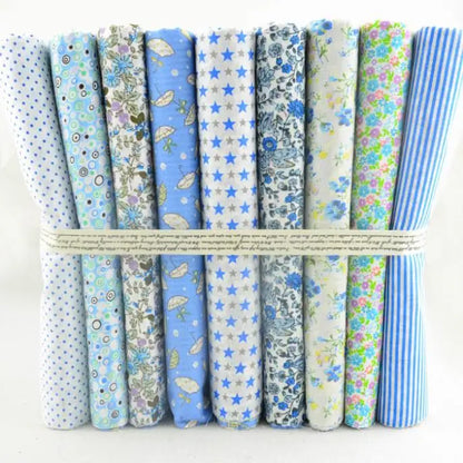 African Ankara Cotton Fabric - 9-Piece 50x50CM Floral Patchwork Sewing Tilda Cloth Fabric Set