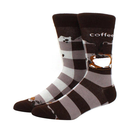 Funny Cartoon Fashion Cotton Socks – Hip Hop Skateboard Style Socks for Men & Women, Beer, Pizza, Astronaut & Pineapple Print Casual Wear Socks