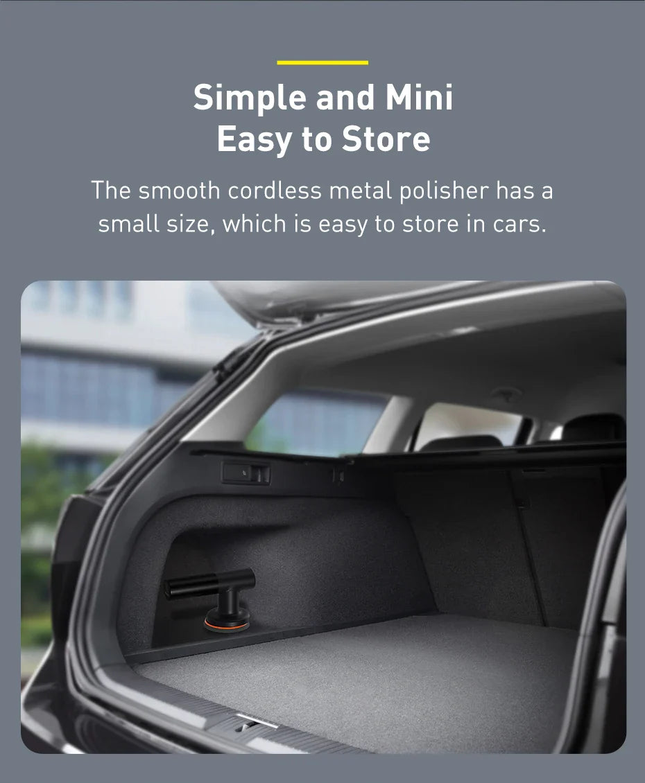 Baseus Wireless Car Polisher — Cordless Electric Waxing & Polishing Machine with Adjustable Speed for Auto Detailing