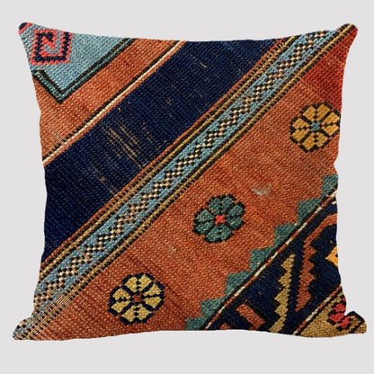 Bohemian Linen Cushion Cover – Multicolor Ethnic Geometric Pattern Decorative Pillow for Living Room Sofa