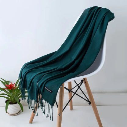 Desgine Solid Cashmere Scarf – Warm Autumn Winter Shawl Wrap with Tassels, Unisex Pashmina for Women and Men 2024