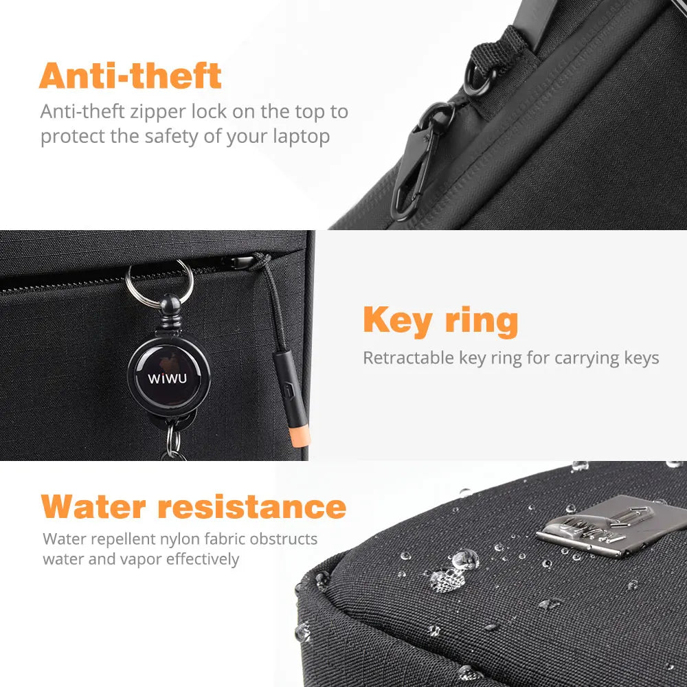 WIWU Portable Laptop Sleeve 13/14/15.6 Inch - Double Layer Waterproof Case for MacBook Air 2022 and Other Laptops