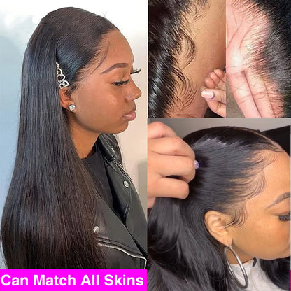 Brazilian Bone Straight Human Hair Wig - 30 32 Inch HD Transparent Lace Front 13x4 13x6 5x5 6x4 Glueless Lace Frontal Wig