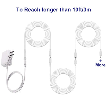 DC 12V Power Adapter Extension Cable – 5.5*2.1mm Male to Female Cord for CCTV Camera & Router, 1M to 10M Lengths