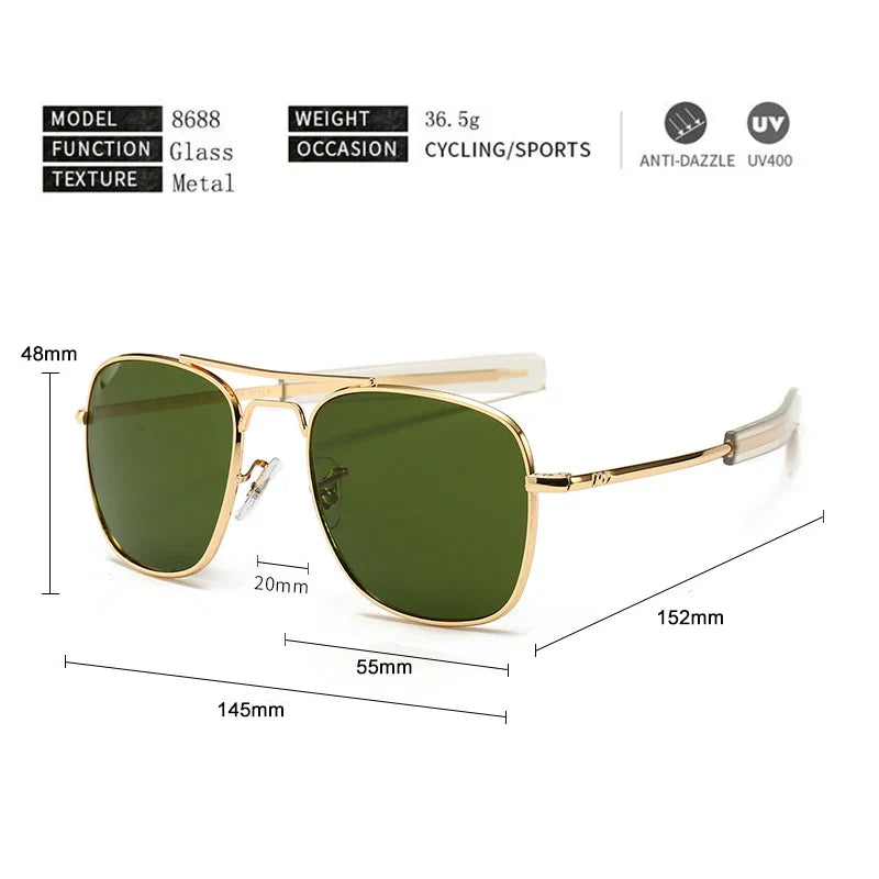 Aviation Pilot Sunglasses for Men & Women — Military Style Outdoor Driving UV Glasses