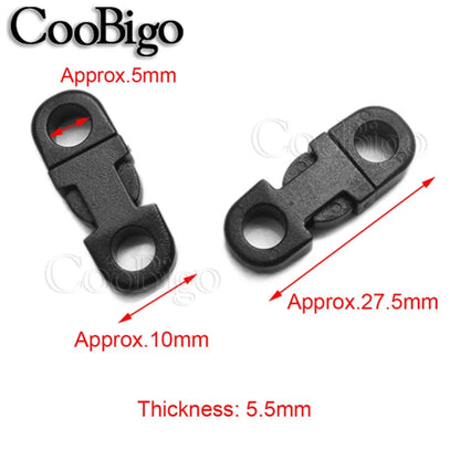 12pcs Mini Quick Release Buckle – 5mm Black Paracord Bracelet Clasp, Plastic Carabiner Fasteners for DIY Craft Accessories