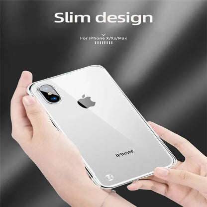 Transparent Borderless Anti-Drop PC Hard Shell Case for iPhone 16/15/14/13/12/11 Pro Max, XR, XS, Mini, SE, 7, 8 Plus