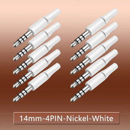 10pcs White & Black 3.5mm Stereo Headset Plug Adapter 3/4 Poles Audio Jack Connector for iPhone 2.5mm