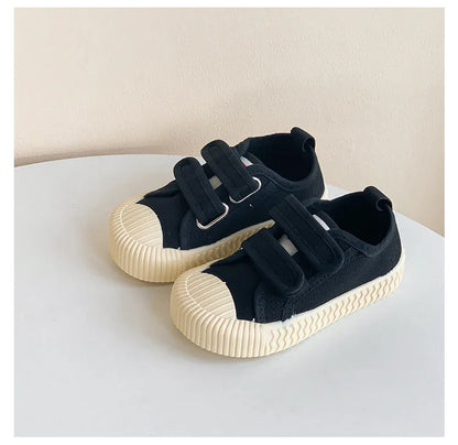 Children’s Canvas Shoes — Boys & Girls Spring/Autumn Breathable Toddler Shoes with Soft Sole & Hook-and-Loop Closure