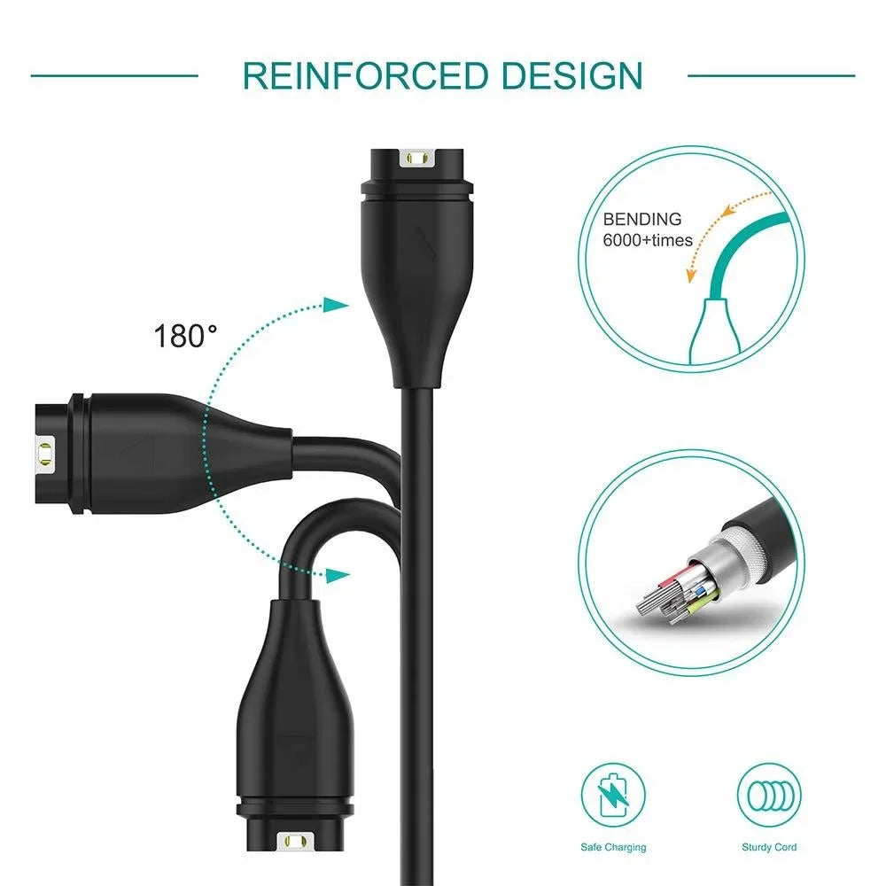 1M USB Type-C Charging Cable for Garmin Fenix 5–7 Series, Vivoactive & Venu – Fast Charge with Dustproof Plug