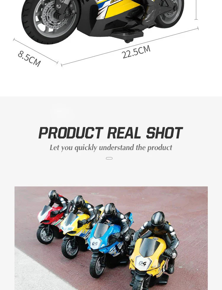 1/6 Scale RC Electric Racing Motorcycle – High-Speed 4CH Remote Control Drift Car Toy for Boys