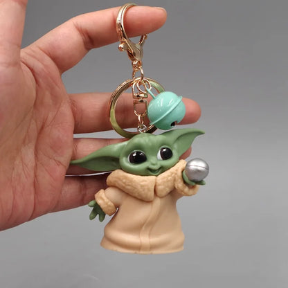 Cute Baby Yoda Keychain — Mandalorian Action Figure Toy for Kids, Star Wars Yoda Gift