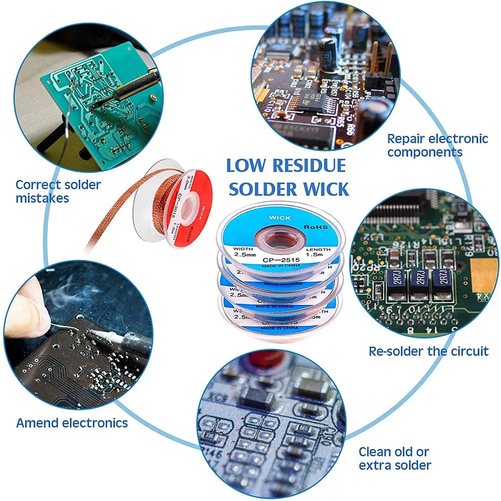 Solder Wire Desoldering Braid – Flux-Infused Wick for BGA and Electronic Repair