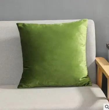 Solid Velvet Pillowcase – Red, Yellow, Blue, & Green Cushion for Sofa, Car, Living Room Home Decor, 45x45cm