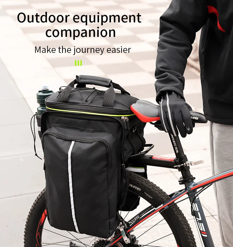 WEST BIKING 3-in-1 Waterproof Bike Trunk Bag — Large Capacity MTB & Road Bicycle Saddle Seat Panniers, Travel Luggage Carrier