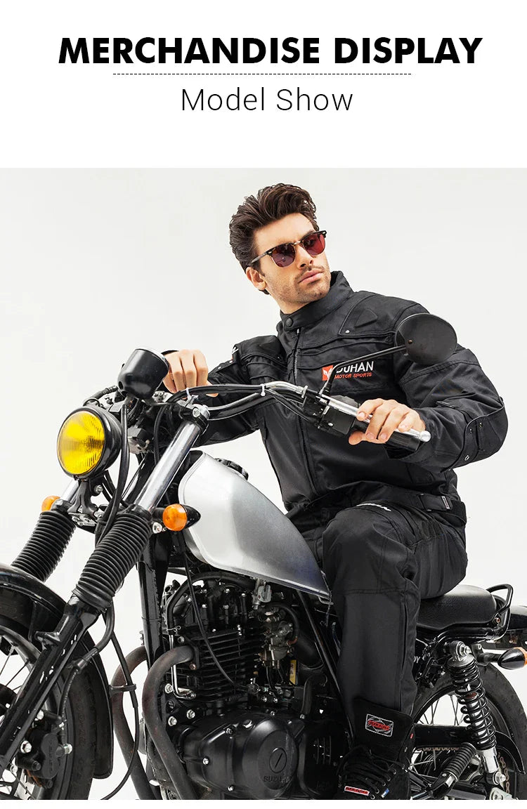 DUHAN Windproof Motocross Jacket & Pants for Men – Wear-Resistant Motorcycle Gear with Body Armor, Winter Moto Clothing