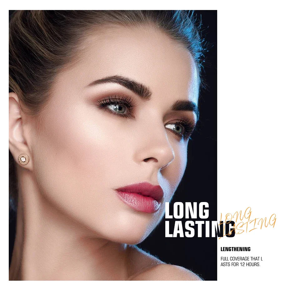 O.TWO.O 3D Fiber Thick Lengthening Mascara – Long Black Lash Eyelash Extension with Brush, Professional Eye Cosmetics