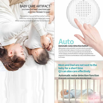 Portable White Noise Sound Machine | Baby Sleep Machine with 10 Soothing Sounds | Volume Adjustable | Built-in Rechargeable Battery