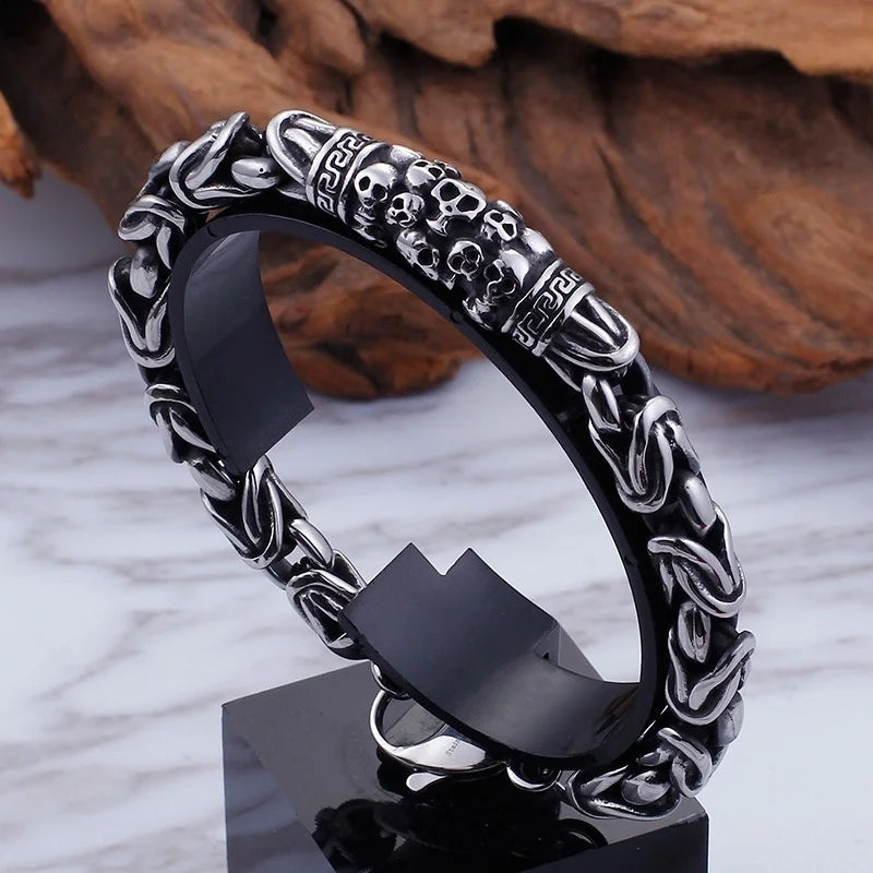 Ethnic Wind Dragon Bracelet – Vintage Silver Plated Cuff Bangle, Motorcycle Riding Charm Jewelry Gift for Men