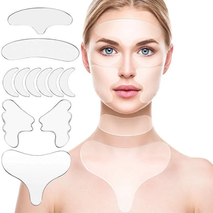 Reusable Anti-Wrinkle Silicone Skin Care Pads — Medical Grade Eye, Chin & Forehead Face Lifting Patches