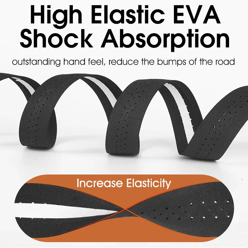 WEST BIKING EVA High Tenacity Handlebar Tape — Shock Absorbing Adhesive Bar Tape with Holes for Road Bikes