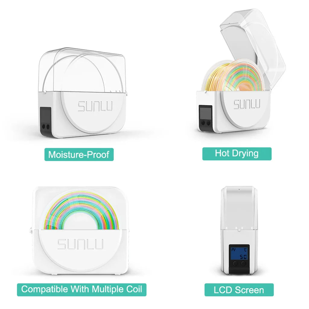 SUNLU S1+ 3D Filament Drying Box – Fila-Dryer Storage Holder for Dry Filament with Fast Heating