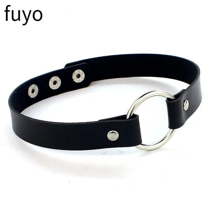 Black Cross Gothic Punk PU Leather Choker – Rock Necklace Jewelry for Women and Men
