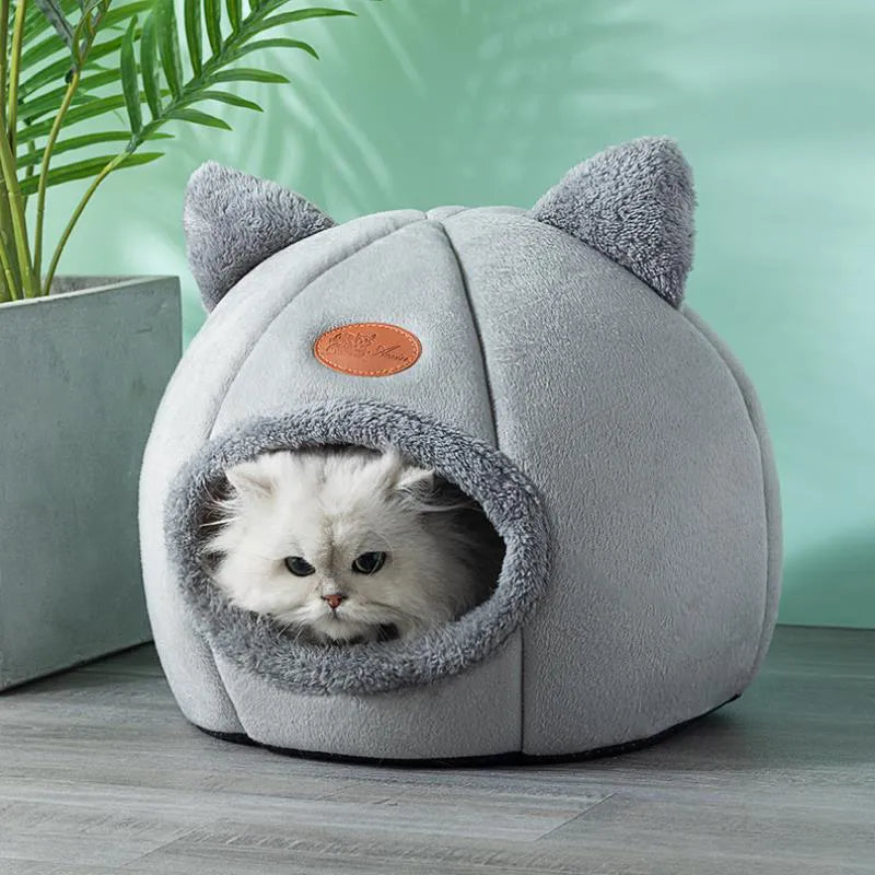 New Cozy Cave Cat Bed for Deep Winter Sleep - Small Dog House, Warm Mat Basket, Indoor Pet Tent Nest, Comfortable Cama Gato