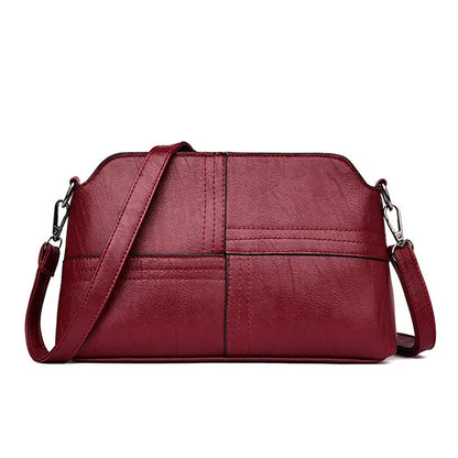 Women’s Casual Mama Messenger Bag – Small Black PU Leather Crossbody Shoulder Handbag