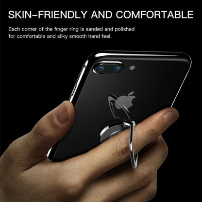 360 Degree Metal Finger Ring Holder: Mini Phone Stand Mount for Xiaomi, Huawei, iPhone, Samsung - Smartphone Holder for Mobile Phones