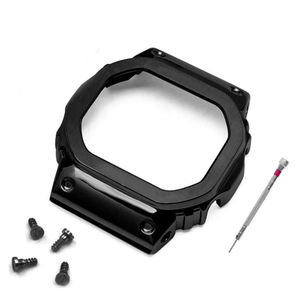 V4.0 Stainless Steel Watch Band & Bezel Kit - Metal Case Strap Replacement for Casio G-Shock DW5600 GW-B5600 DW-5030 Series