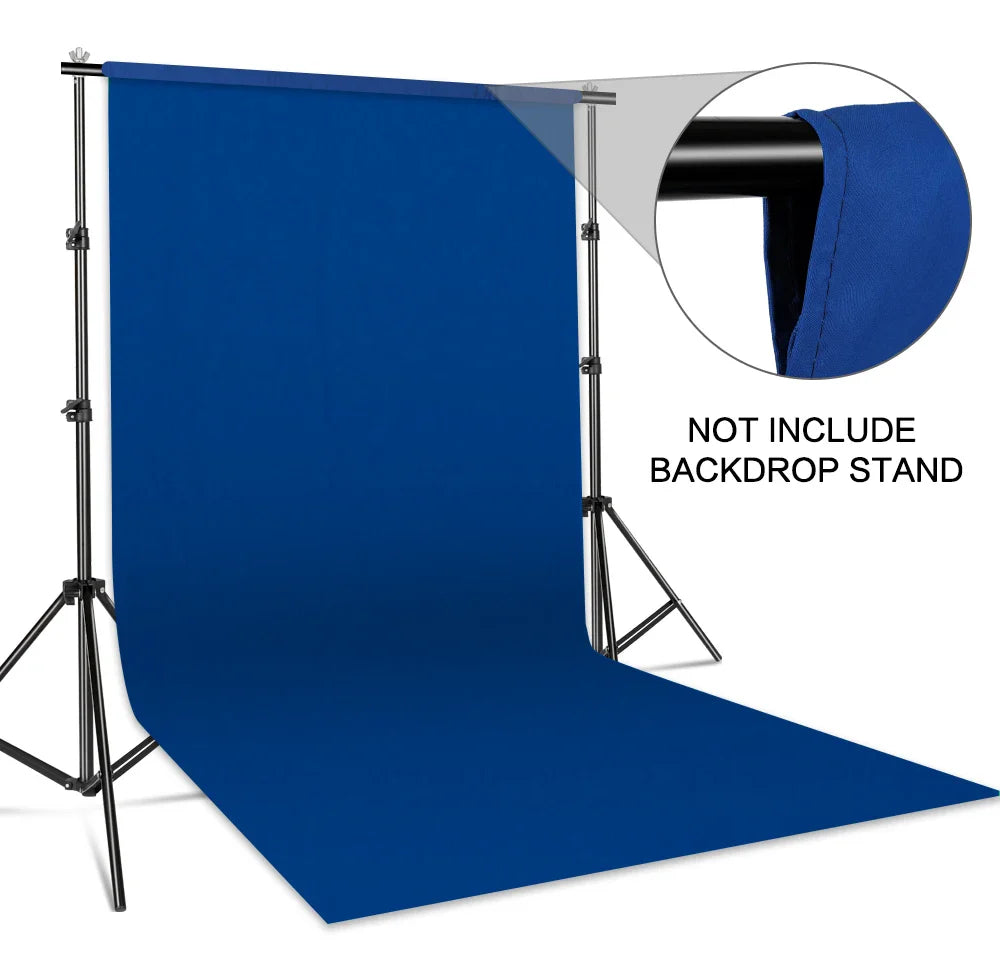 SH Cotton Photo Background Cloth with Rod Pocket – White, Black & Green Screen Chromakey Backdrops for Studio