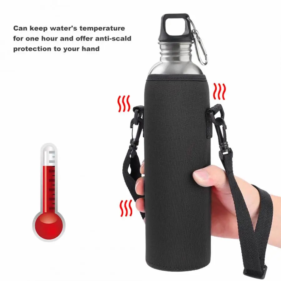 1L Neoprene Water Bottle Carrier Bag - Insulated Bottle Cover Pouch with Adjustable Shoulder Strap