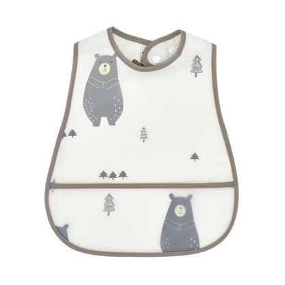 Adjustable Baby Bibs - Waterproof EVA Cotton Cartoon Feeding Bibs with Burp Cloth for Boys & Girls